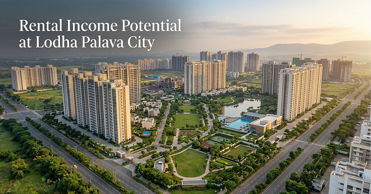 Lodha Palava City smart township residential towers showing rental investment potential near Dombivli Mumbai